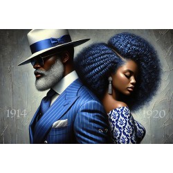 Blue & White Timeless Elegance - 12x18 Poster